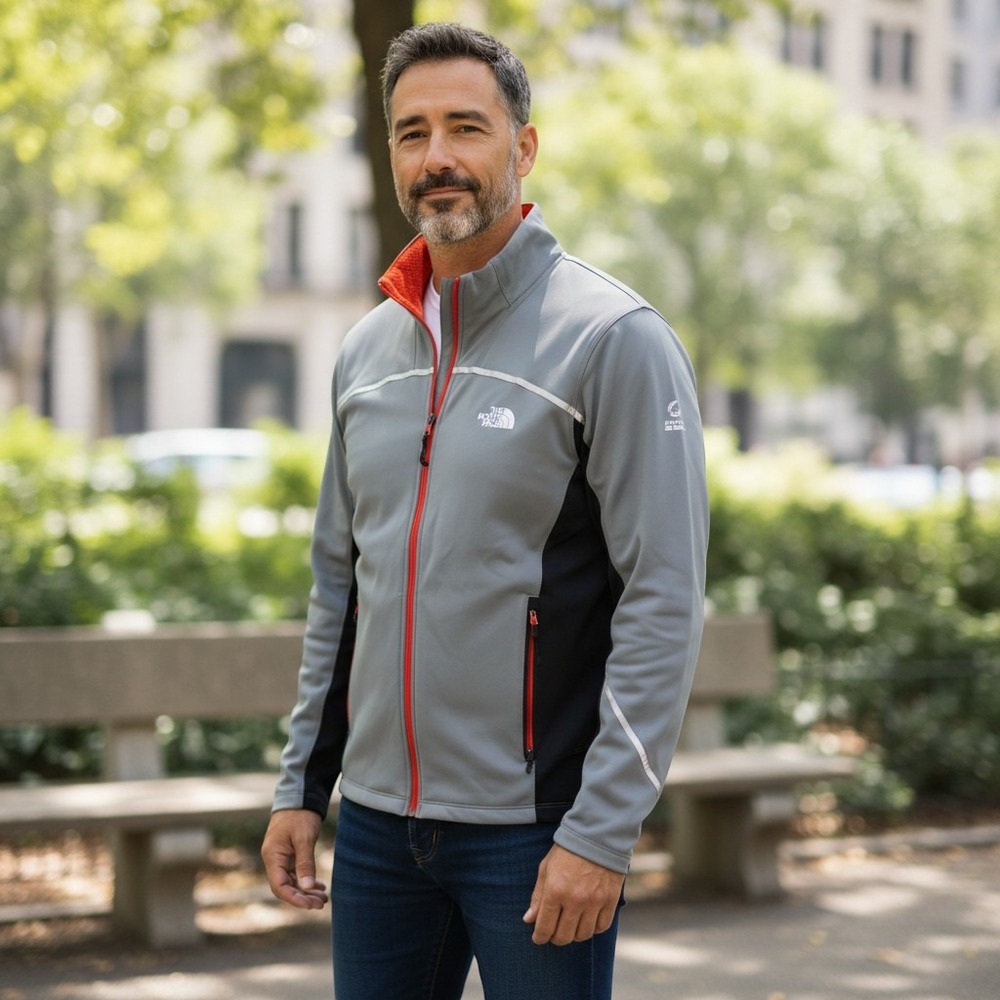 The North Face Flight Series Mens Grey Black Reflective Running Jacket Size M